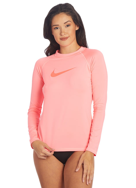 Nike Women's Solid Long Sleeve Hydro Rashguard