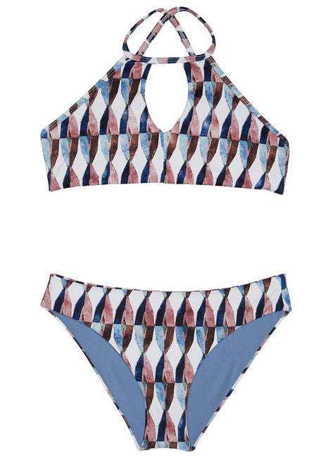 Splendid Girls' Deco High Neck Two Piece Bikini Set (Big Kid)