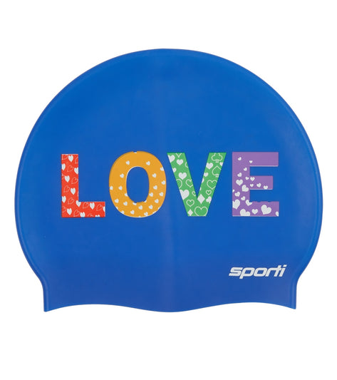 Sporti Love Hearts Silicone Swim Cap