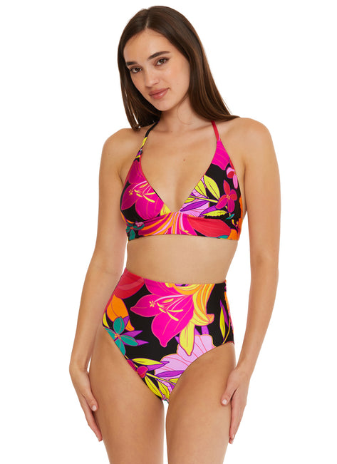 Trina Turk Women's Solar Floral Reversible Halter Bikini Top