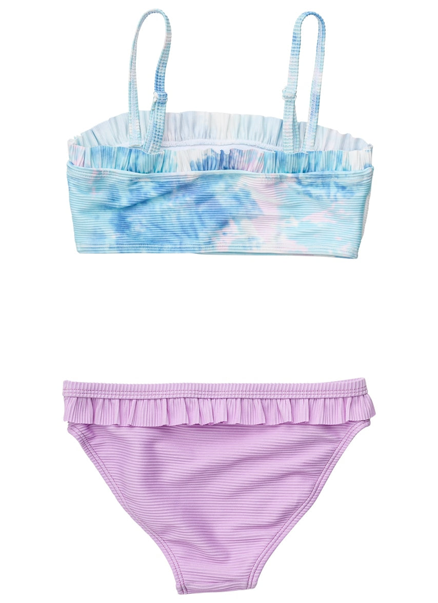 Snapper Rock Girls' Sky Dye Frilled Bandeau Bikini Set (Toddler