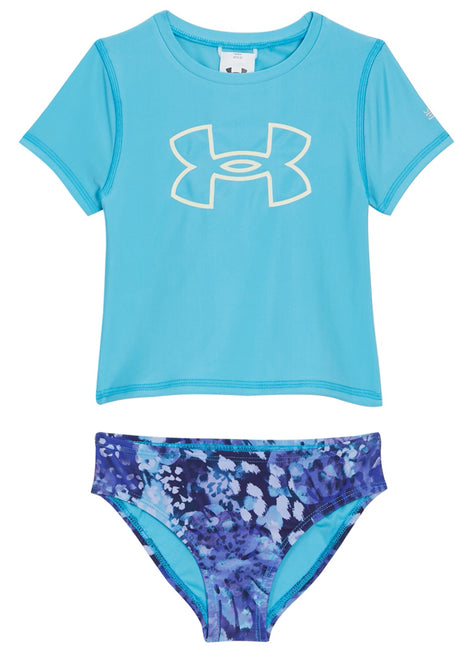 Under Armour Girls' UA Animal Tropic Two Piece Rashguard Set (Little Kid)