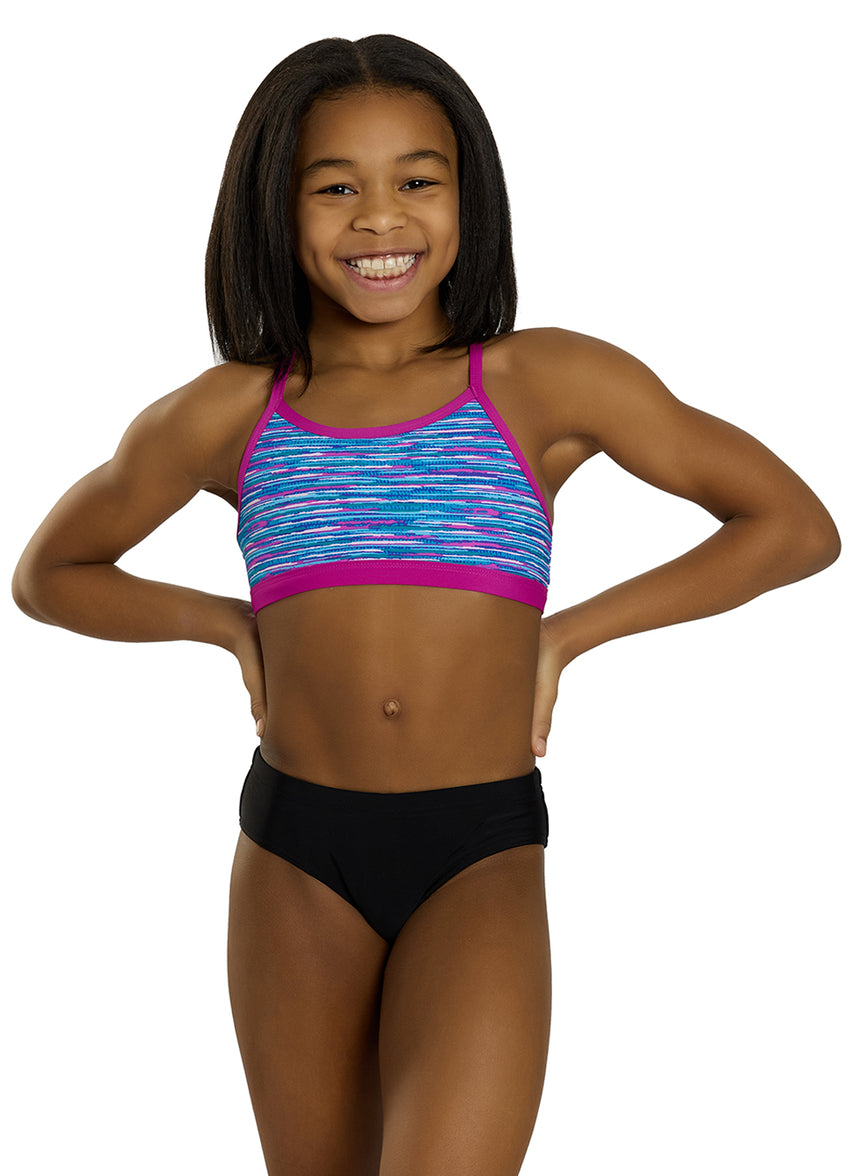 TYR Girls' Sunray Trinity Bikini Top (Big Kid) at