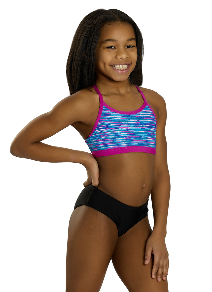 TYR Girls' Sunray Trinity Bikini Top (Big Kid) at