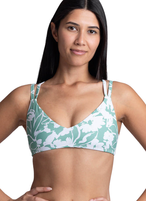 JOLYN's Women's Suzy Floriana V Neckline Adjustable Strap Bikini Top