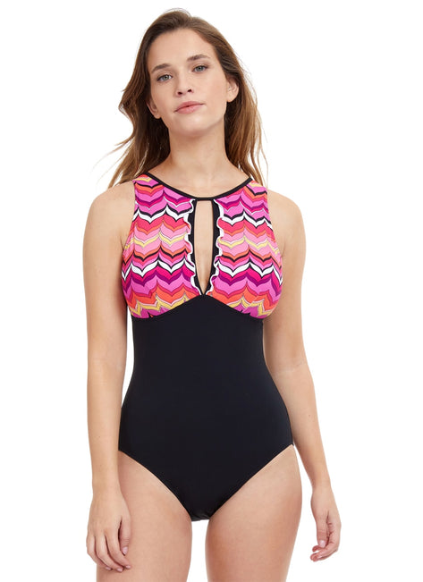 Profile by Gottex Women's Palm Springs High Neck One Piece Swimsuit