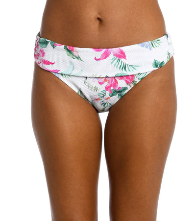 La Blanca Women's Mystic Palms Shirred Band Hipster Bikini Bottom