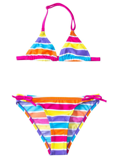 Arena Girls' 6-7 Years Stripes Triangle Bikini Swimsuit Set