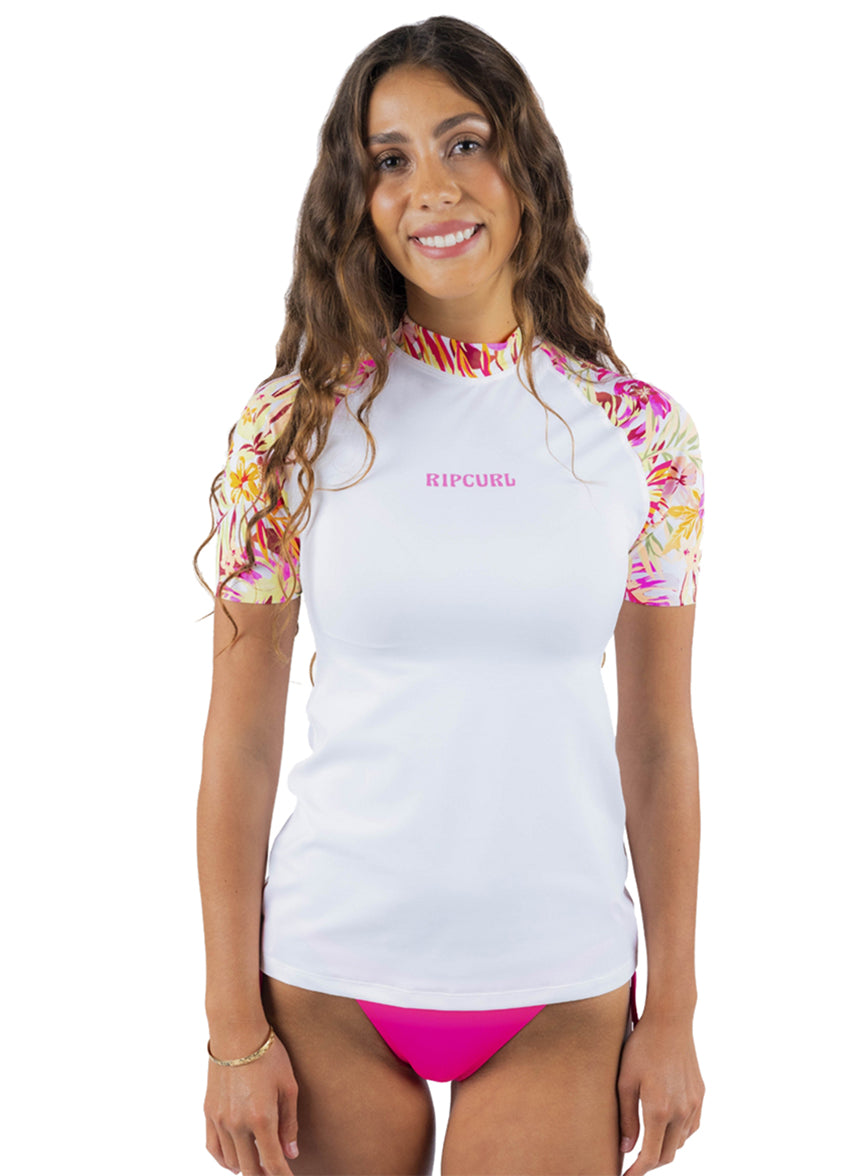 Short Sleeve Girls Sunsafe Suit Girls Short Sleeve Rash Guard