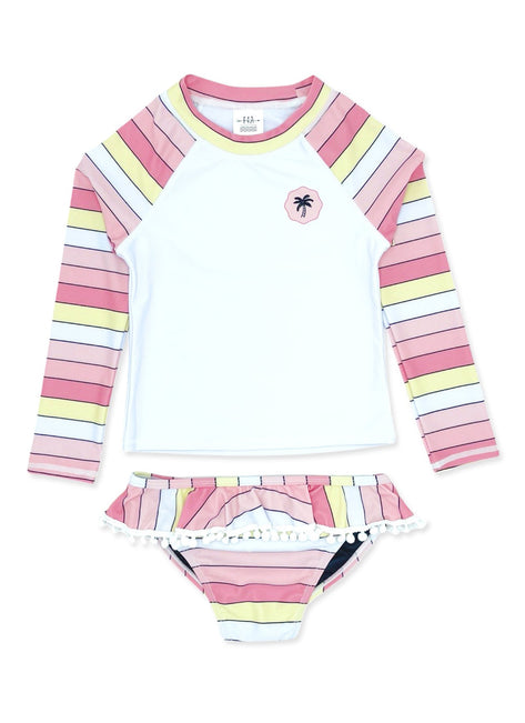 Feather 4 Arrow Girls' Surf Babe Long Sleeve Ruffle Two Piece Swim Set (Baby)