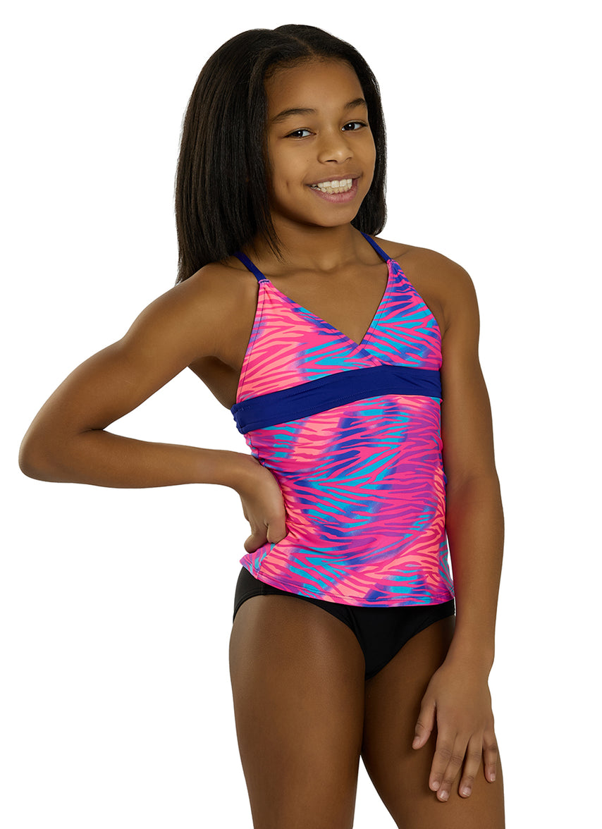 TYR Girls' Dreamland Claire Tankini Top (Little Kid, Big Kid) at