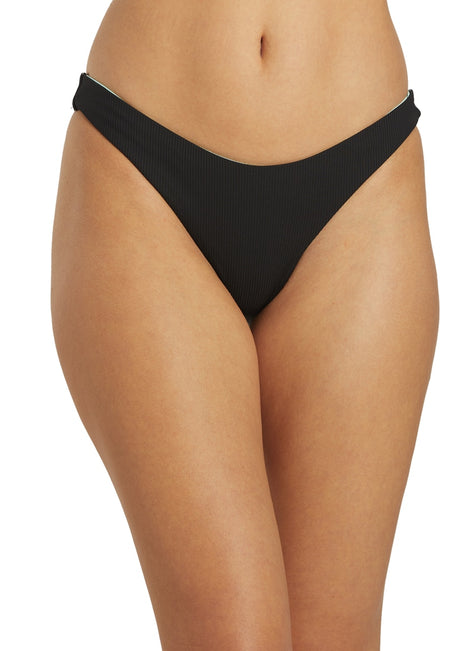 Hurley Women's Baby Rib Reversible Cheeky French Bikini Bottom