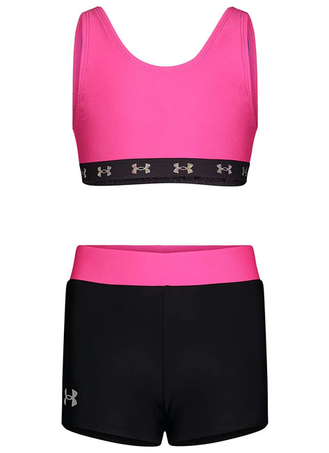 Under Armour Girls' UA Two Piece Swim Short Set (Little Kid)