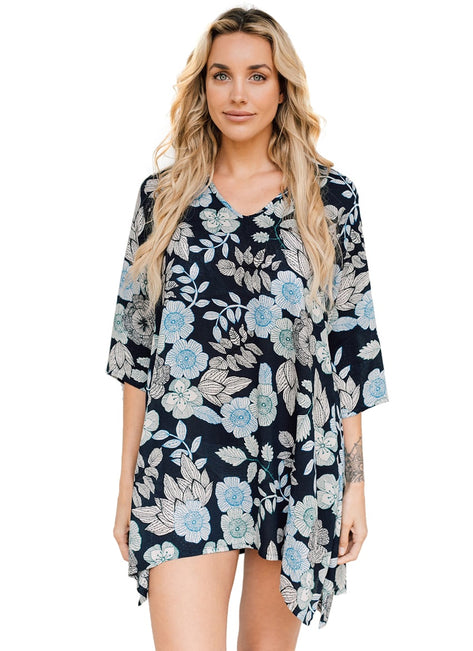 J.Valdi Women's Blooms Sharkbite Tunic Cover Up