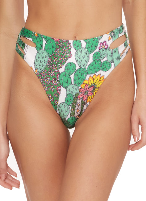Trina Turk Women's Cacti Cutout High Waist Bikini Bottom