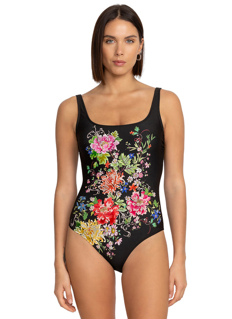 Johnny Was Women's Metalli Notte Tanksuit One Piece Swimsuit