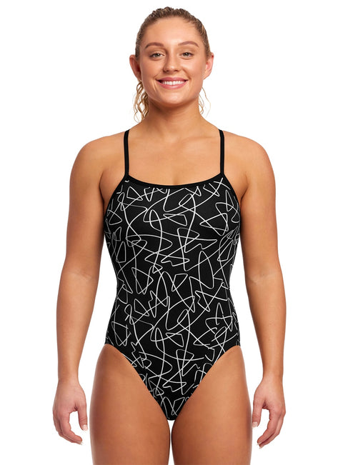 Funkita Women's Texta Mess Single Strap One Piece Swimsuit
