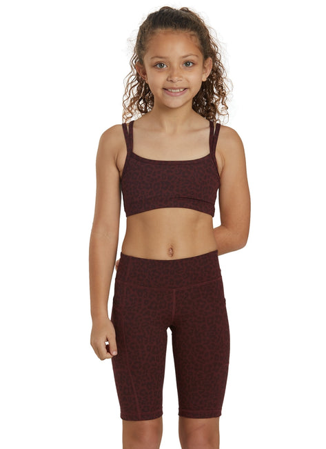 Everyday Yoga Girl Uphold Cheetah High Waisted Biker Shorts with Pocket