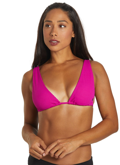 Hurley Women's Baby Rib Tall Triangle Bikini Top
