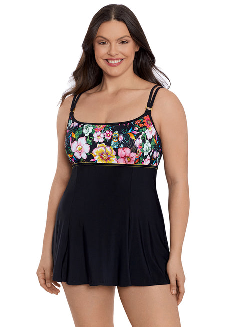 Longitude Women's True Romance Princes Seam Long Torso Swim Dress