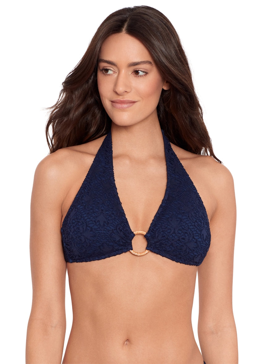 Lauren Ralph Lauren Crochet Rattan Ring Bikini Top at