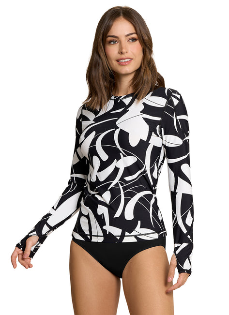Jantzen x BloqUV Women's Botanical Domino 24/7 Swim Rash Guard