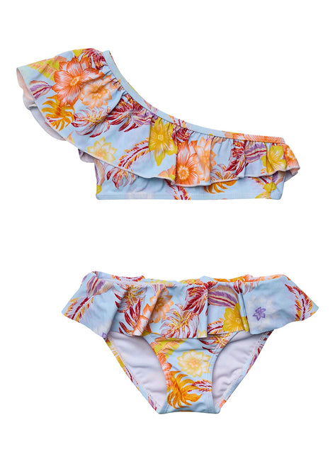 Snapper Rock Girls' Boho Tropical One Shoulder Two Piece Bikini Set (Little Kid, Big Kid)