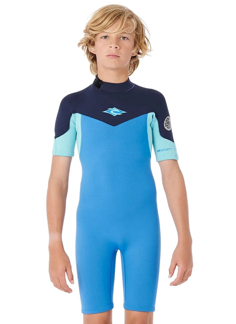 Rip Curl Youth 2mm Dawn Patrol Short Sleeve Springsuit Wetsuit (Big Kid)