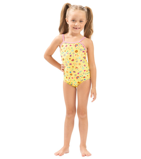 Dolfin Girls' Print One Piece Swimsuit