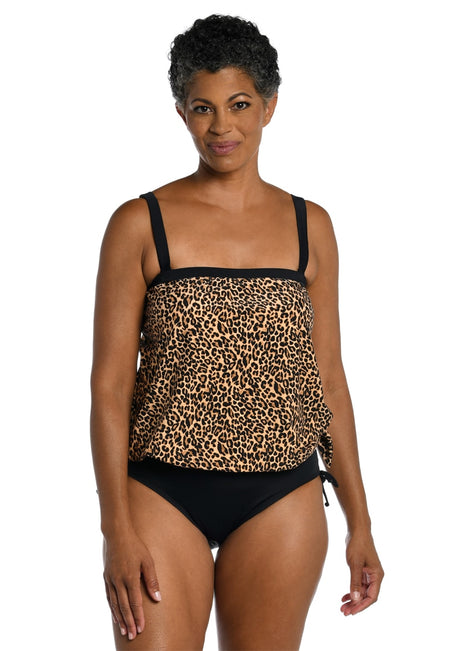 Maxine Women's Courgar Blouson Bandeau Tankini Top