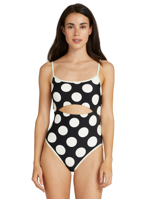 Kate Spade New York Women's Large Dots Cut Out One Piece Swimsuit