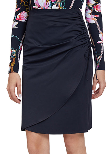 Gottex Women's Modest Knee Length Side Ruching Swim Skirt