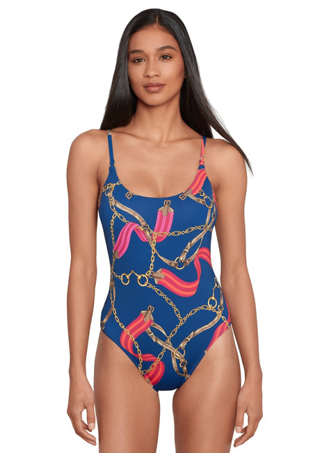 Ralph Lauren Women's Bridle Path Lingerie Ring One Piece Swimsuit