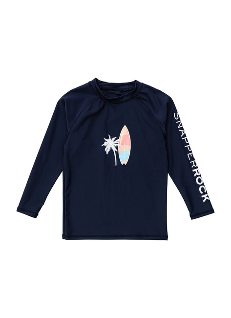 Snapper Rock Boys' Sunset Cruising Navy LS Rash Top (Toddler, Little Kid, Big Kid)