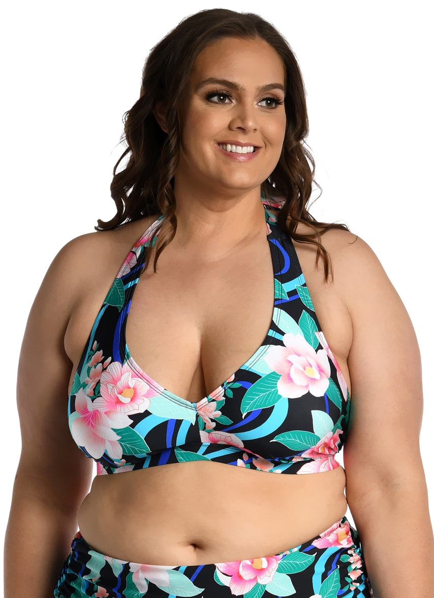 Swimsuits For All Women's High Neck Halter Bikini Top | SHEIN A