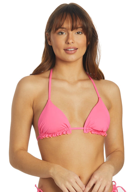 Hurley Women's Solid Reversible Triangle Bikini Top