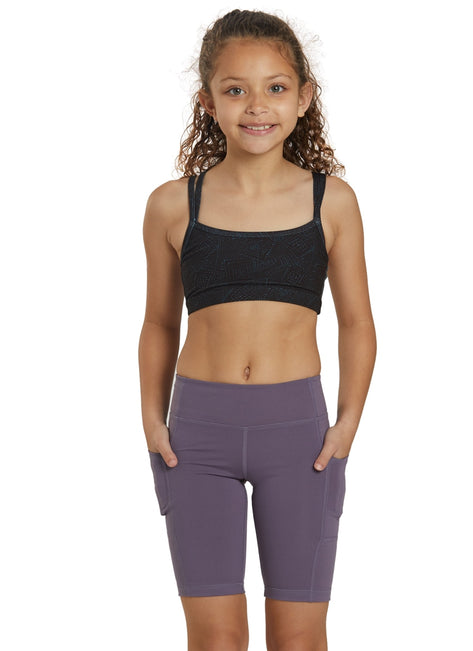 Everyday Yoga Girl Uphold Solid High Waisted Biker Shorts with Pocket