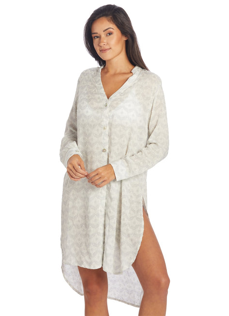 J.Valdi Women's Barcelona Tie Front Midi Shirt