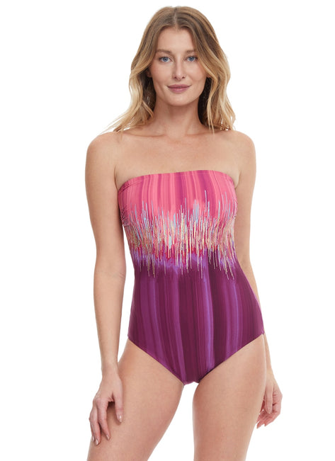 Gottex Women's Moroccan Sky Bandeau One Piece Swimsuit