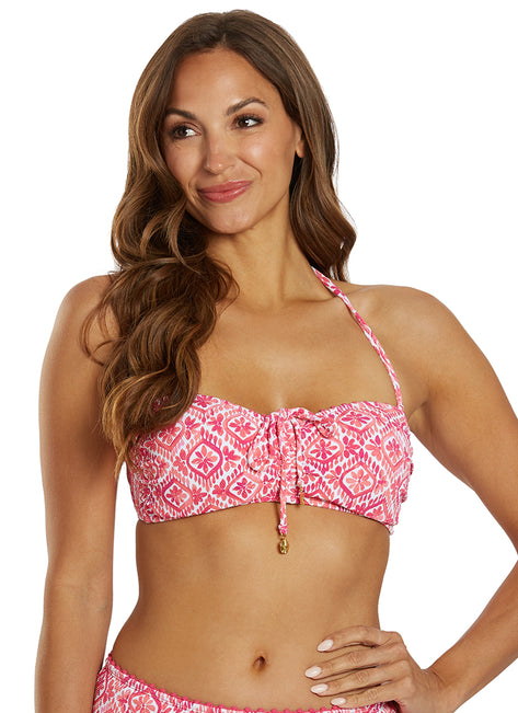 Tommy Bahama Women's Island Cays Shell Beach Tie Front Bandeau Bikini Top