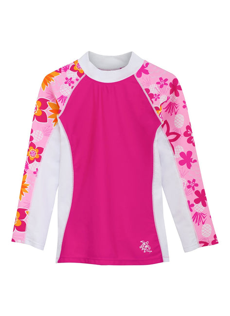 Tuga Girls' Tropical Punch Shoreline Long Sleeve Rash Guard (Baby, Toddler, Little Kid, Big Kid)