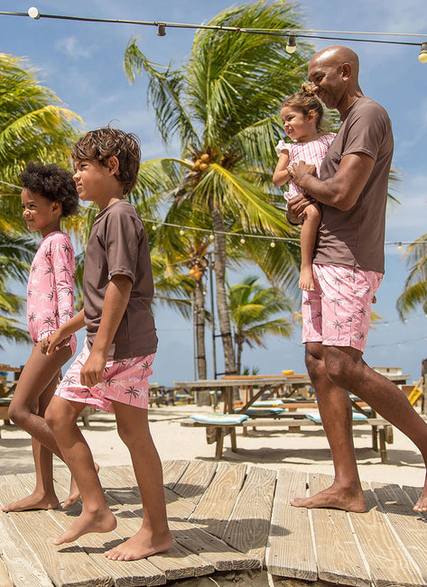 Snapper Rock Men's Chocolate Sustainable Short Sleeve Rash Guard