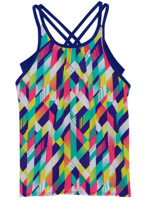 TYR Girls' Paint Party Olivia 2 in 1 Tankini Top (Big Kid)