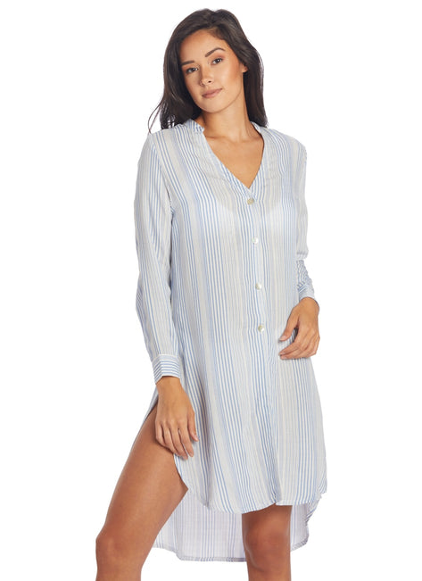 J.Valdi Women's Cape Tie Front Midi Big Shirt Cover Up