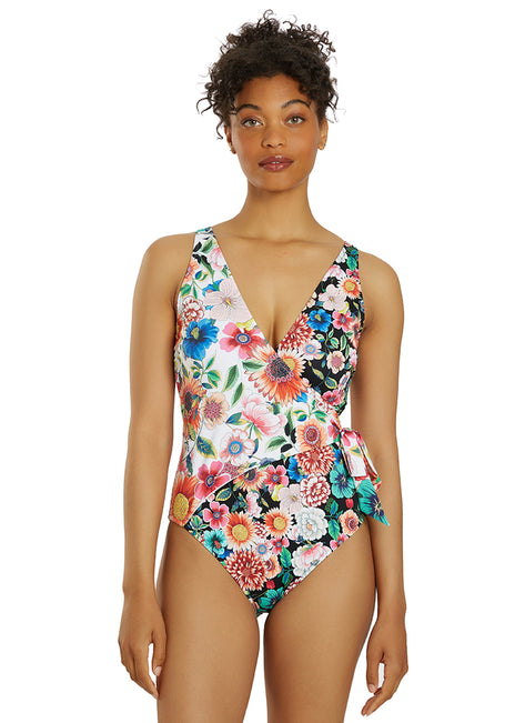 Johnny Was Women's Mirror and Evening Palace Wrap One Piece Swimsuit