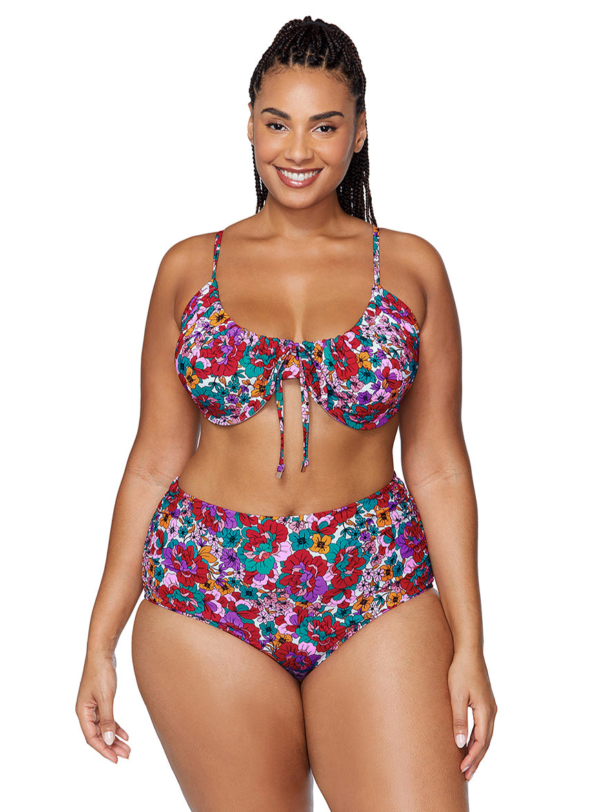 Raisins Women's Brilliant Bloom Collina Plus Size Underwire Bikini