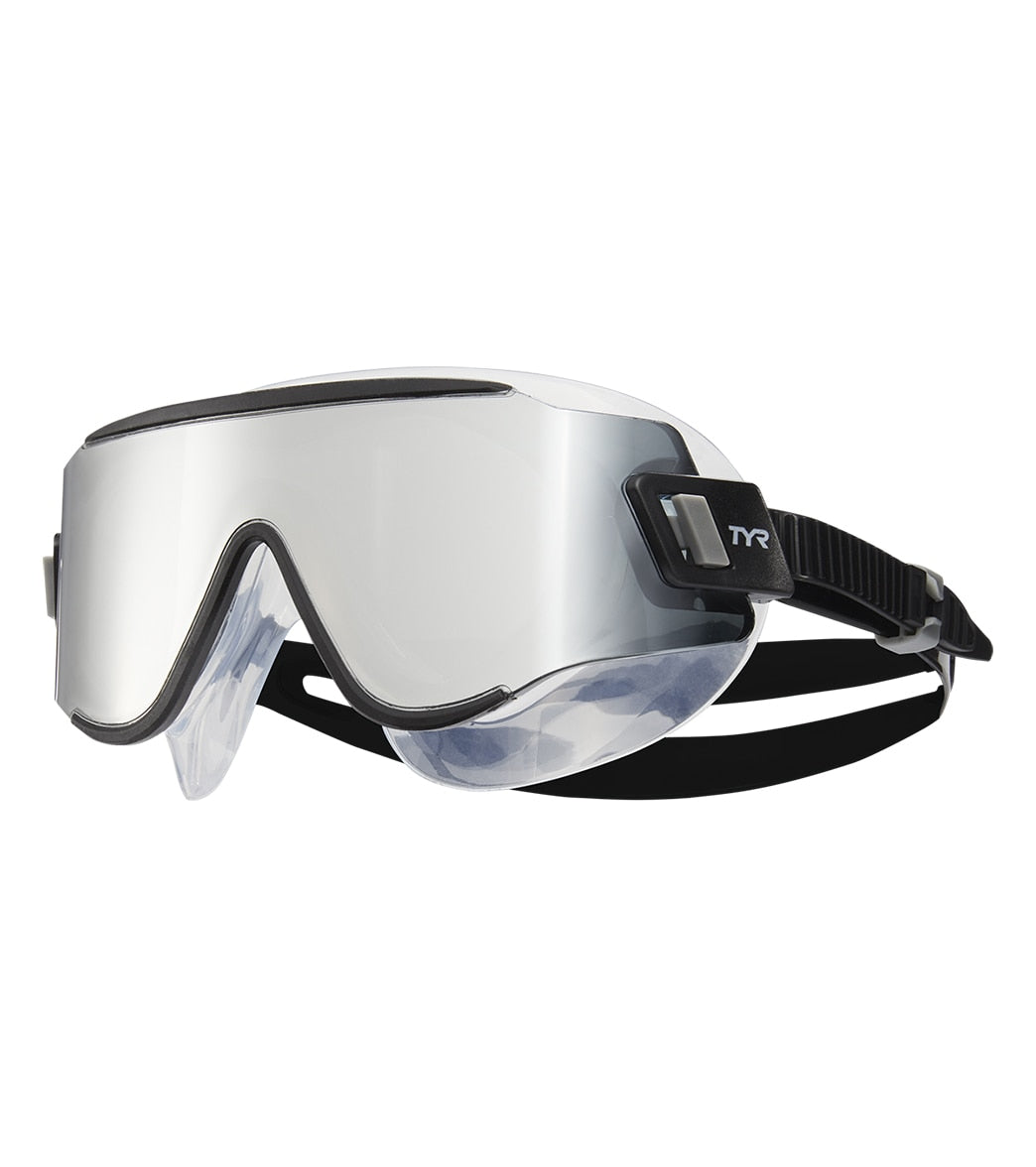 TYR Tidal Wave Mirrored Swim Mask Silver/Black/Black