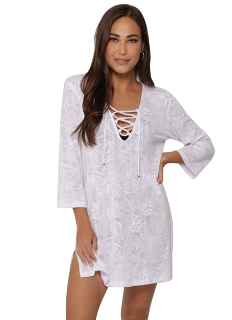 J.Valdi Women's Rainforest Lace Neck Cover Up Tunic