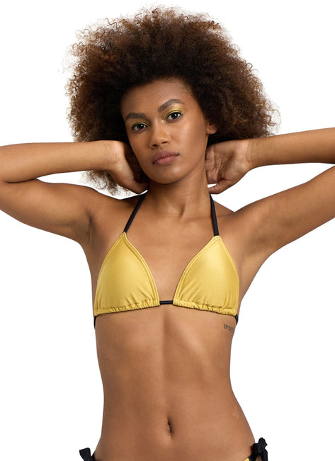 Arena Women's 50th Anniversary Shiny Gold Triangle Bikini Top