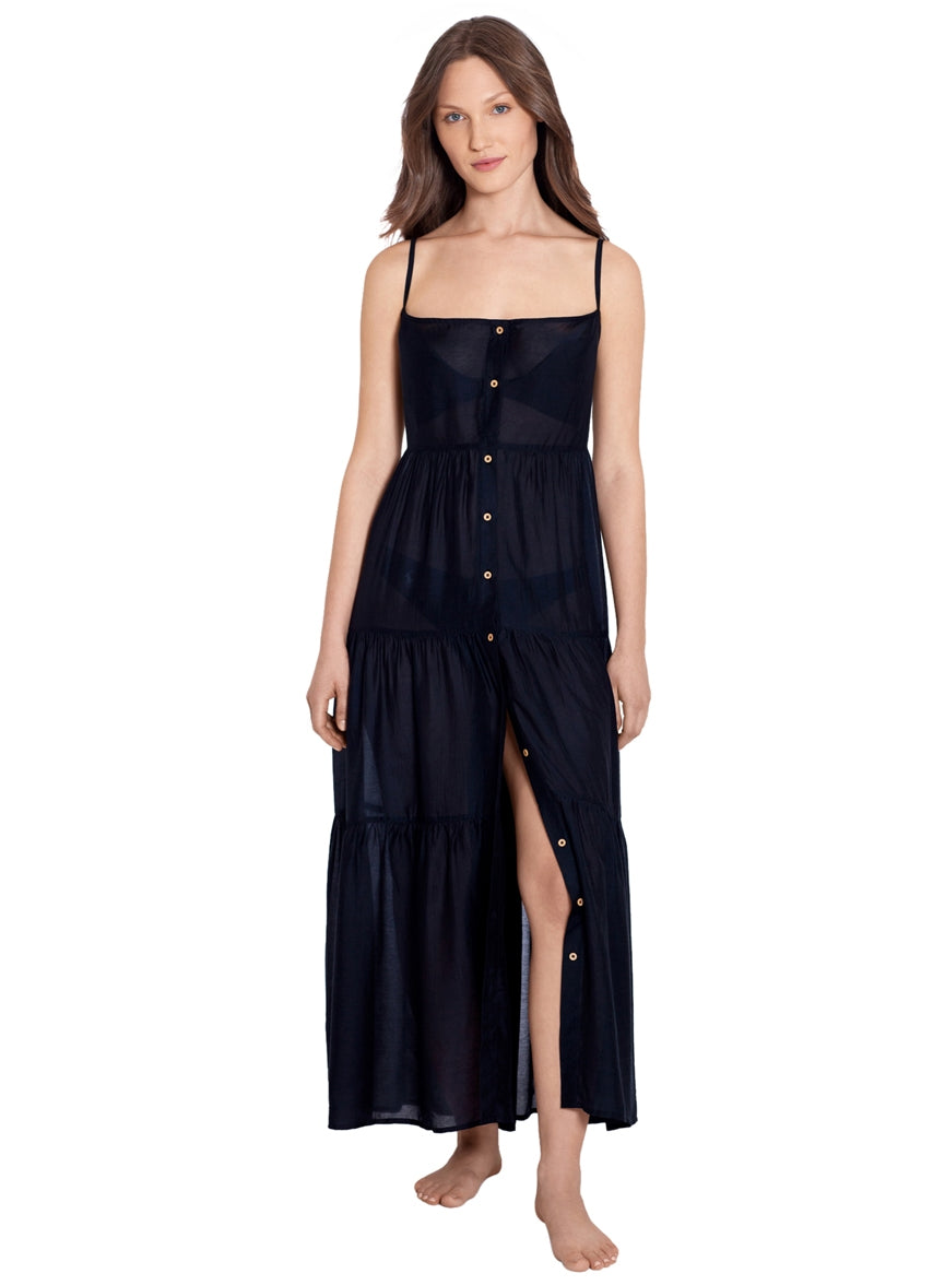 white christmas dresses Polo Ralph Lauren Women's Tiered Maxi Dress - Black